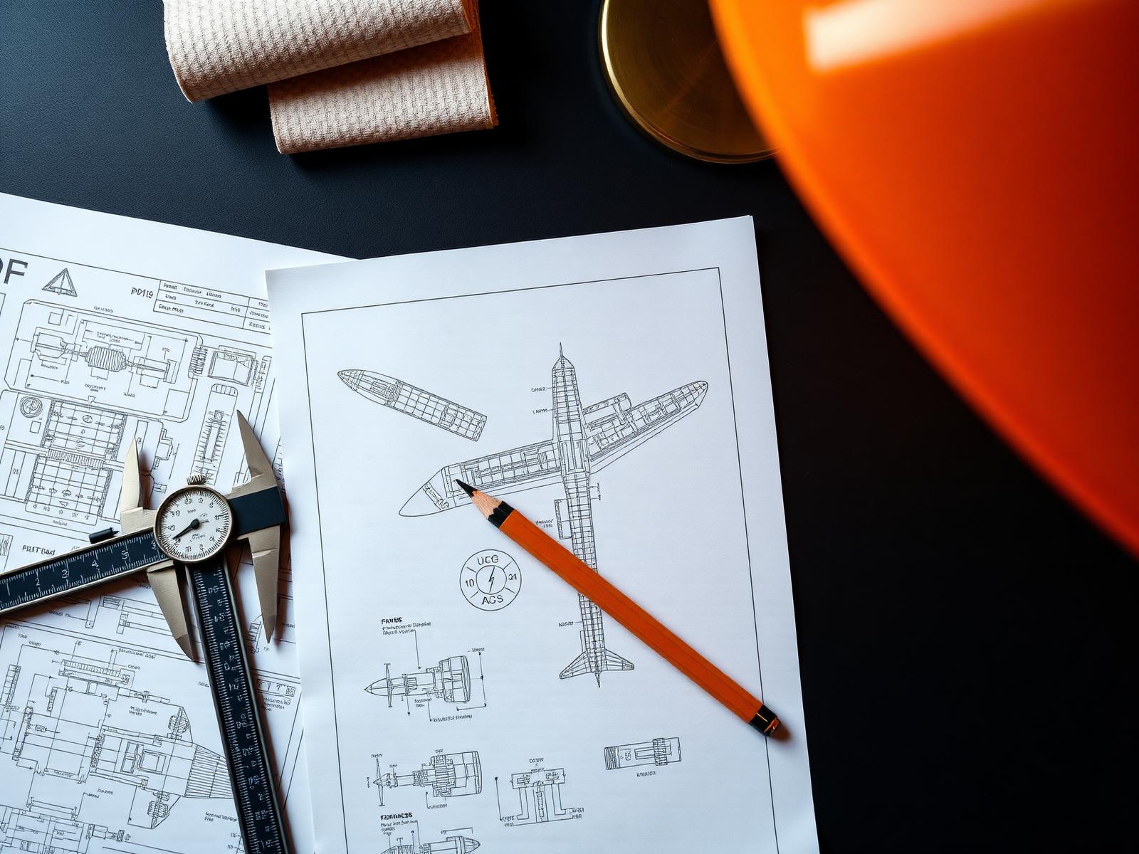 Blueprint drawings and precision engineering instruments
